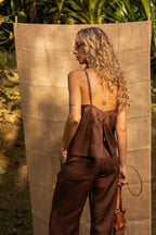 Blusa Botões Charlotte Marrom Galic