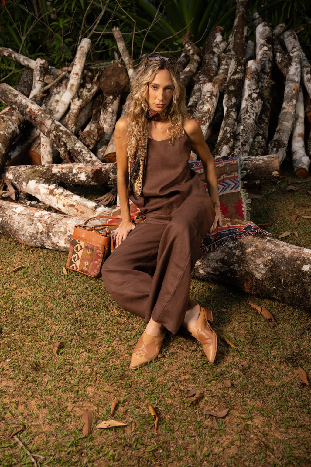Blusa Botões Charlotte Marrom Galic