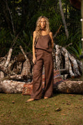 Blusa Botões Charlotte Marrom Galic
